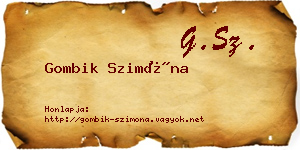 Gombik Szimóna névjegykártya